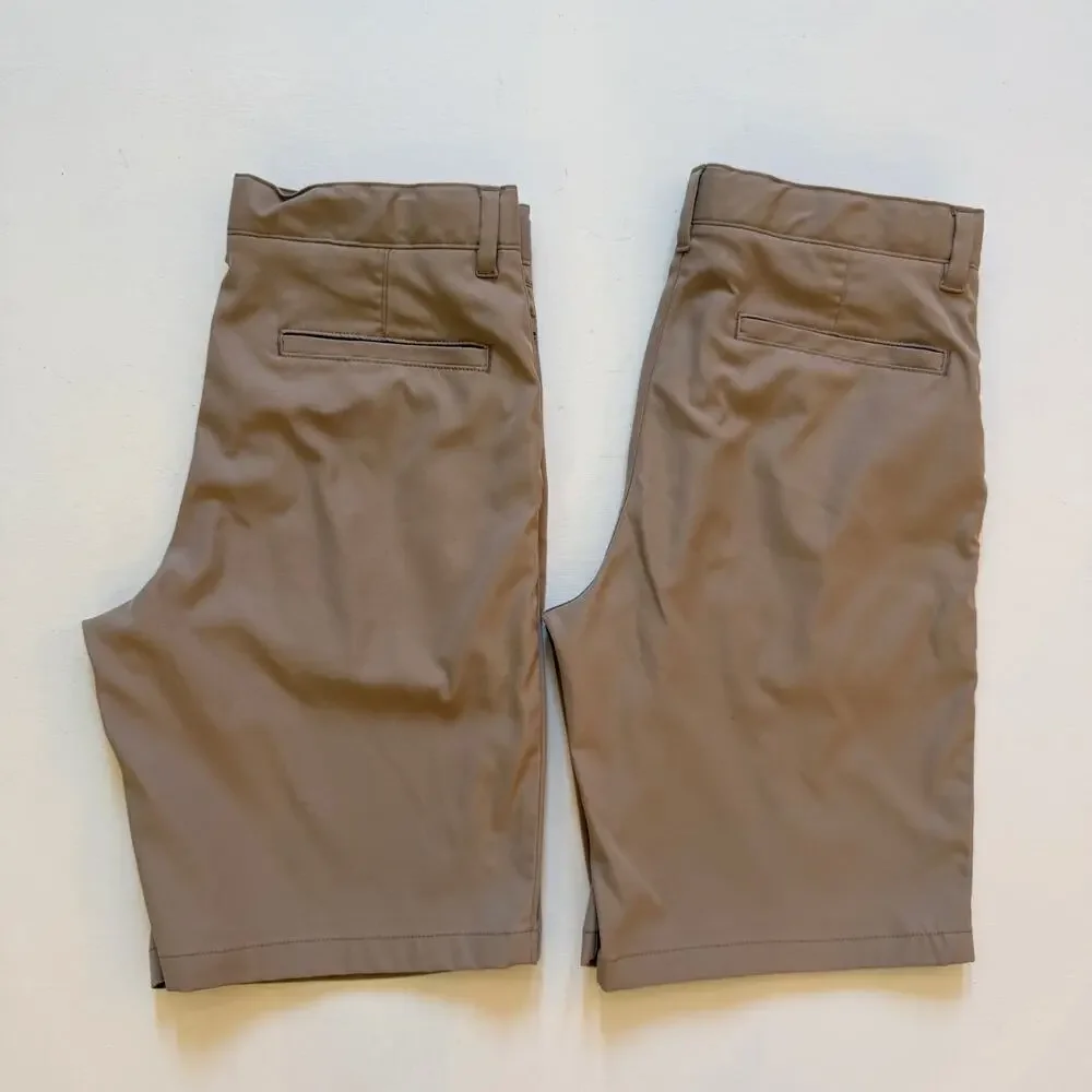 Lands End Boys School Uniform Khaki Active Chino Performance Shorts Size 16